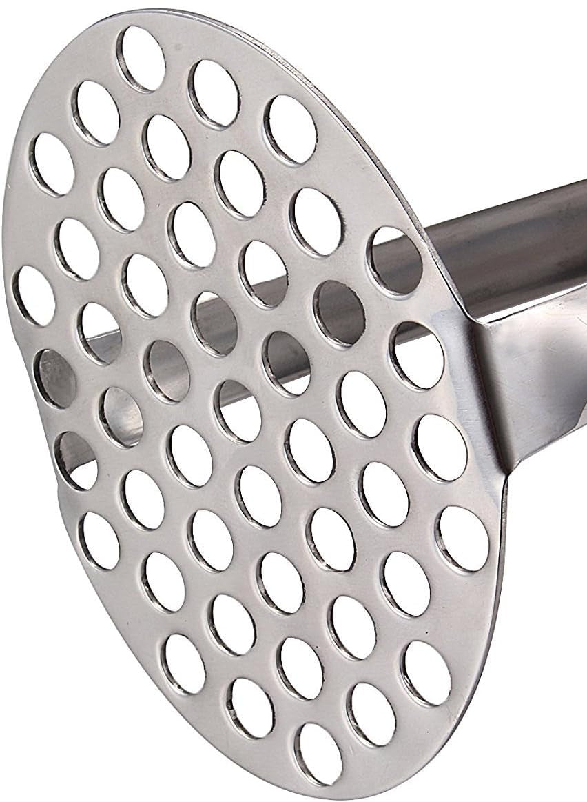 Heavy Duty Stainless Steel Potato Masher, Professional Integrated Masher Kitchen Tool & Food Masher/Potato Smasher with Silicone Handle, Perfect for Bean, Vegetable, Fruits, Avocado, Meat